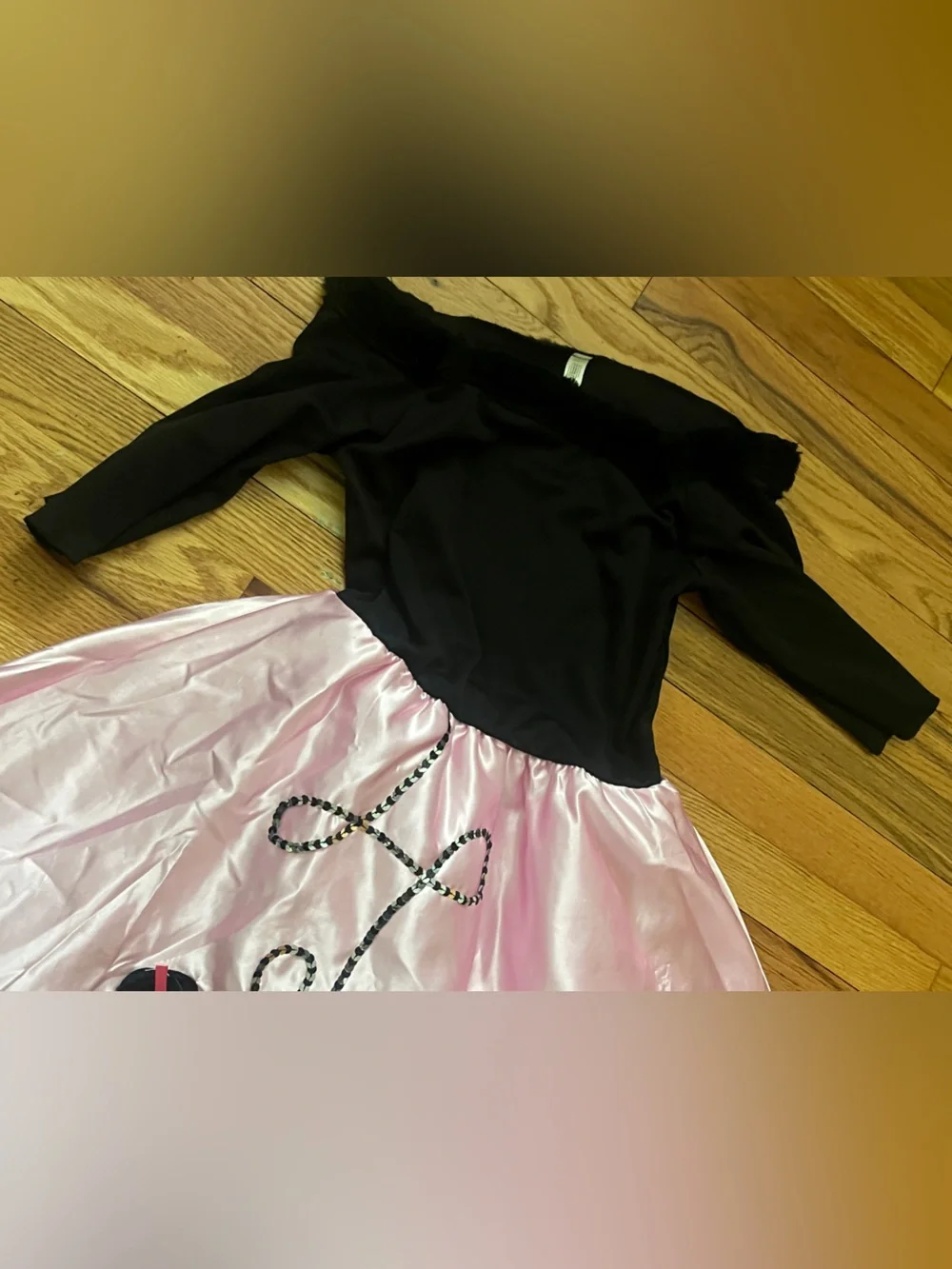 Girls dress Skip Bop 50s Pink Poodle Skirt Costume with Black Top Large 12-14